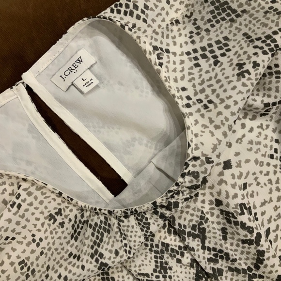 JCrew Black White L Dress Snakeskin Print - Picture 2 of 9